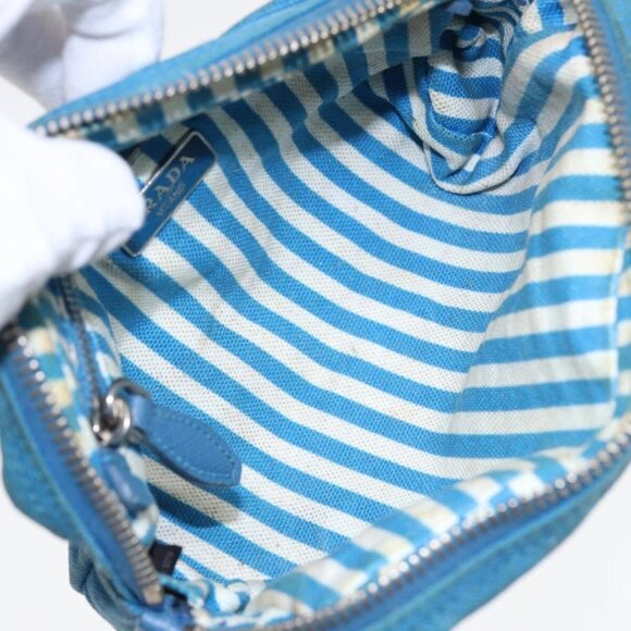PRADA Pouch Canvas Light Blue Auth - Picture 12 of 15